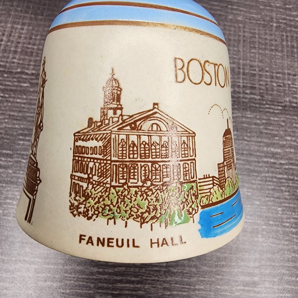 Vintage Porcelain Bell Boston, MA landmarks Paul Revere Faneuil Hall USS 5.5” - Picture 2 of 9
